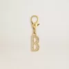 Ciondolo lettera B in ottone dorato con cristalli Ciondolo lettera B in ottone dorato con cristalli