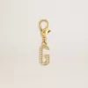 Ciondolo lettera G in ottone dorato con cristalli Ciondolo lettera G in ottone dorato con cristalli