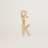Ciondolo lettera K in ottone color oro con cristalli Ciondolo lettera K in ottone color oro con cristalli