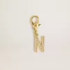 Ciondolo lettera N in ottone dorato con cristalli