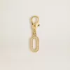 Ciondolo lettera O in ottone dorato con cristalli Ciondolo lettera O in ottone dorato con cristalli