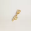 Ciondolo lettera P in ottone dorato con cristalli Ciondolo lettera P in ottone dorato con cristalli