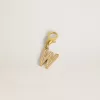 Ciondolo lettera W in ottone dorato con cristalli Ciondolo lettera W in ottone dorato con cristalli