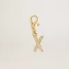 Ciondolo lettera X in ottone dorato con cristalli Ciondolo lettera X in ottone dorato con cristalli