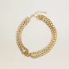 Collana con catena intrecciata color oro antico e chiusura a forma di stella