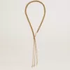 Collana con catene color oro antico e perle