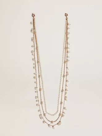Collana da donna con tre catene heritage color oro antico