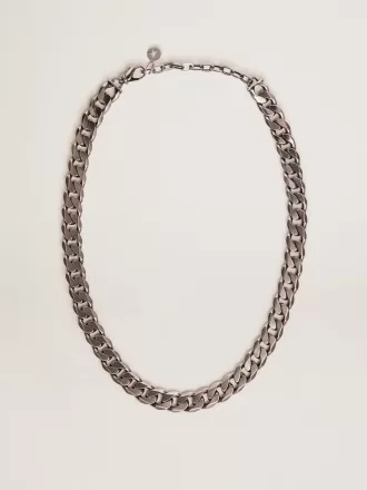 Collana da uomo con catena color argento anticato