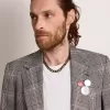 Collana da uomo con catena color argento anticato