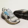 Dad-Star da donna in mesh e pelle argentata con stella in pelle scamosciata nera Dad-Star da donna in mesh e pelle argentata con stella in pelle scamosciata nera
