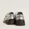 Dad-Star da donna in mesh e pelle argentata con stella in pelle scamosciata nera Dad-Star da donna in mesh e pelle argentata con stella in pelle scamosciata nera