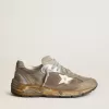 Dad-Star da donna in mesh grigio tortora e pelle scamosciata Dad-Star da donna in mesh grigio tortora e pelle scamosciata