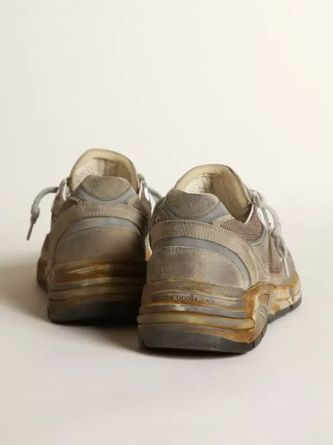 Dad-Star da donna in mesh grigio tortora e pelle scamosciata Dad-Star da donna in mesh grigio tortora e pelle scamosciata