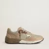 Dad-Star da uomo in mesh beige e pelle scamosciata con stella in pelle argentata Dad-Star da uomo in mesh beige e pelle scamosciata con stella in pelle argentata