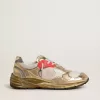 Dad-Star da uomo in mesh e pelle laminata oro con stella in pelle bianca Dad-Star da uomo in mesh e pelle laminata oro con stella in pelle bianca