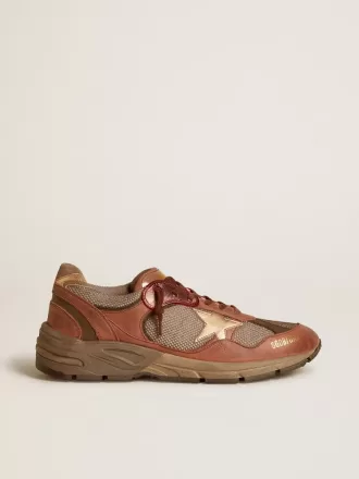 Dad-Star da uomo in nabuk con stella in pelle dorata e linguetta sul tallone in pelle scamosciata