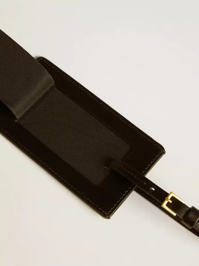 Etichetta per bagagli nera