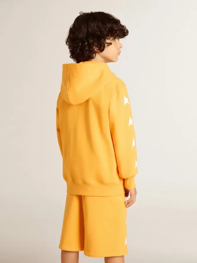 Felpa arancione da bambino con chiusura a zip