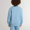 Felpa azzurra da bambino con scritta sul davanti
