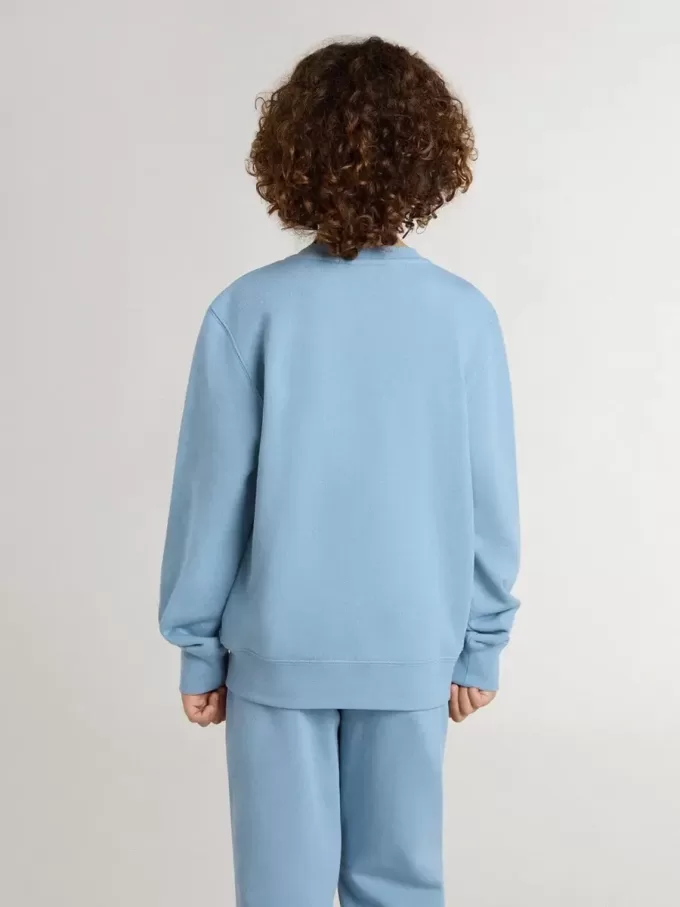 Felpa azzurra da bambino con scritta sul davanti