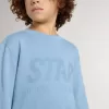 Felpa azzurra da bambino con scritta sul davanti