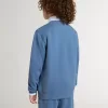 Felpa blu da bambino con toppe bianche in rilievo Felpa blu da bambino con toppe bianche in rilievo