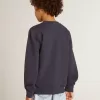 Felpa blu scuro da bambino con stampa bianca