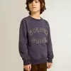 Felpa blu-viola con scritta Golden Goose sul davanti Felpa blu-viola con scritta Golden Goose sul davanti