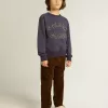 Felpa blu-viola con scritta Golden Goose sul davanti Felpa blu-viola con scritta Golden Goose sul davanti