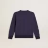 Felpa blu-viola con scritta Golden Goose sul davanti Felpa blu-viola con scritta Golden Goose sul davanti