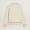 Felpa CNY in cotone bianco consumato con ricami rossi
