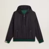Felpa con cappuccio reversibile verde e blu da uomo