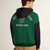 Felpa con cappuccio reversibile verde e blu da uomo