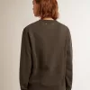 Felpa da donna grigio antracite con cristalli Felpa da donna grigio antracite con cristalli