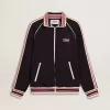 Felpa da uomo blu scuro con zip e logo bianco Felpa da uomo blu scuro con zip e logo bianco
