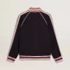 Felpa da uomo blu scuro con zip e logo bianco Felpa da uomo blu scuro con zip e logo bianco