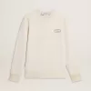 Felpa da uomo in bianco consumato con stampa Felpa da uomo in bianco consumato con stampa