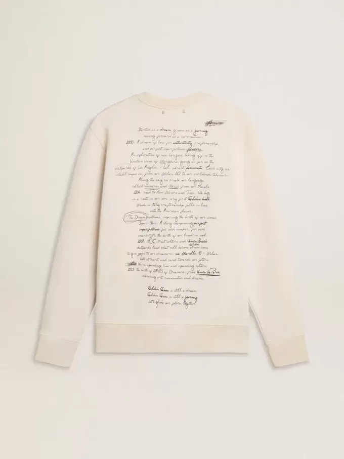 Felpa da uomo in bianco consumato con stampa Felpa da uomo in bianco consumato con stampa