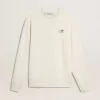 Felpa da uomo in cotone bianco con stampa sul retro Felpa da uomo in cotone bianco con stampa sul retro