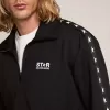 Felpa da uomo nera con zip e stelle bianche Felpa da uomo nera con zip e stelle bianche
