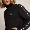 Felpa da uomo nera con zip e stelle bianche Felpa da uomo nera con zip e stelle bianche