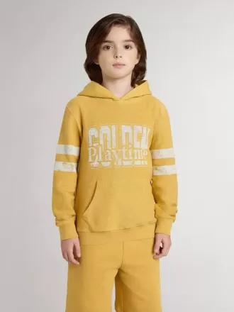 Felpa gialla per bambini con stampa vintage