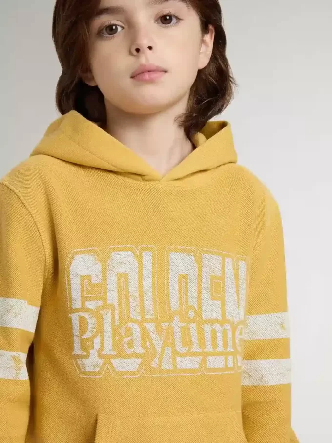 Felpa gialla per bambini con stampa vintage