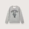 Felpa girocollo Journey per bambino in cotone grigio melange con stampa mascotte