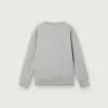 Felpa girocollo Journey per bambino in cotone grigio melange con stampa mascotte