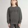 Felpa grigia da bambino con logo in rilievo