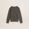 Felpa grigia da bambino con logo in rilievo