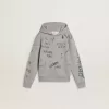 Felpa grigia per bambini con scritte multicolori stampate