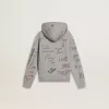Felpa grigia per bambini con scritte multicolori stampate