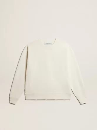 Felpa in bianco invecchiato con logo rovesciato sul retro – Jersey Capsule